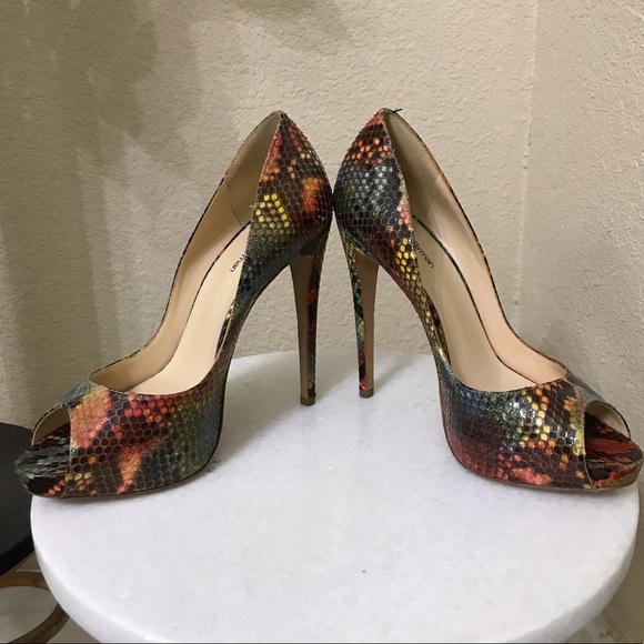 Alexandre Birman Python Peep Toe Heels - Picture 5 of 13